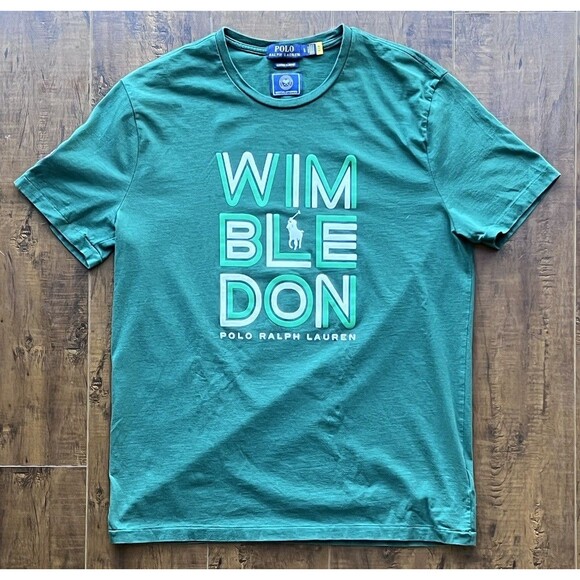 Ralph Lauren Wimbledon T-Shirt Men’s L Custom Slim Fit Jersey New Green - Picture 1 of 6